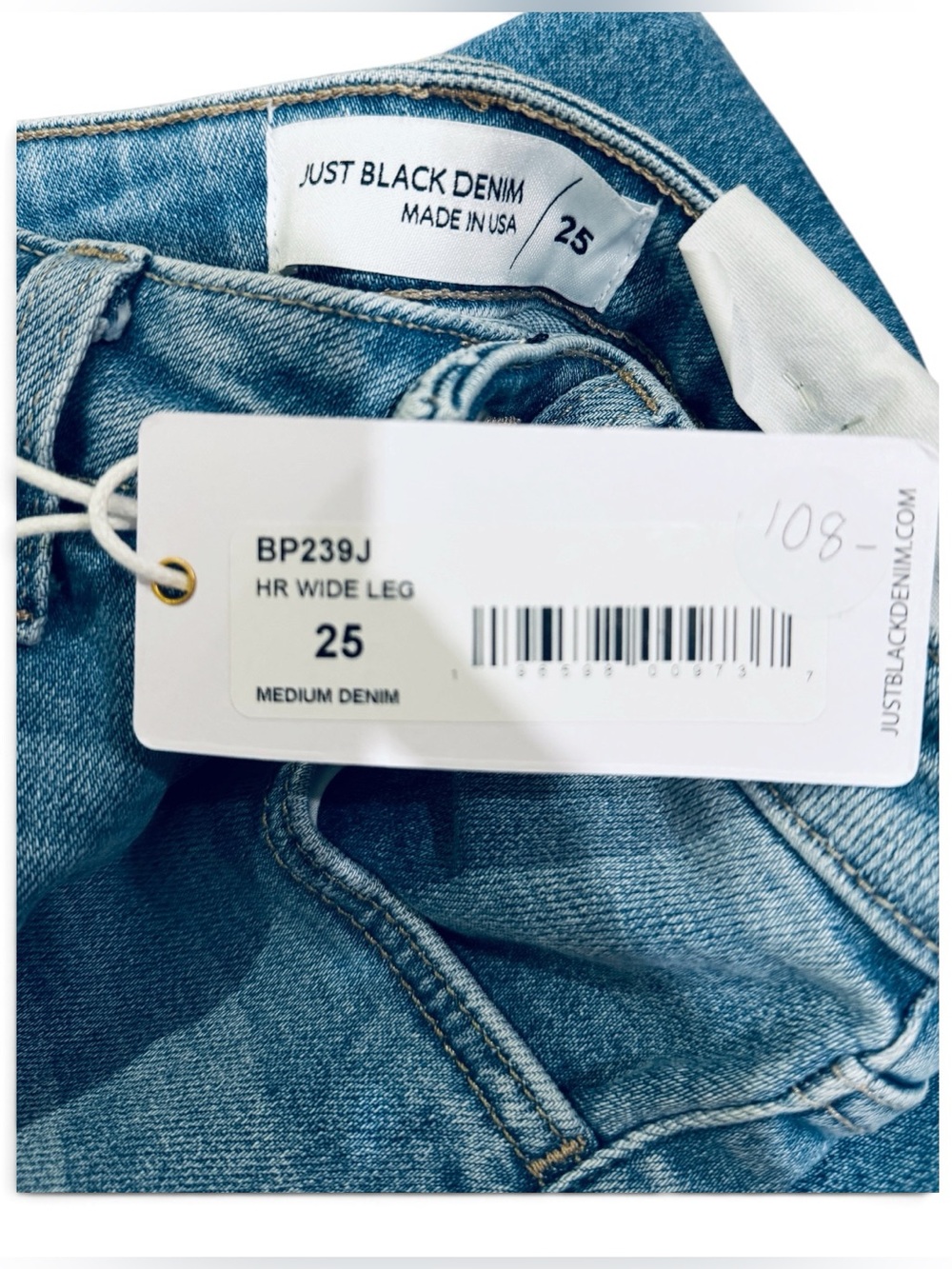 Just Black Denim High Rise Wide Leg in Mid Blue size 25 - Picture 4 of 9